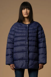 Γυναικείο πανωφόρι μπουφάν φουσκωτό μπλε Kocca