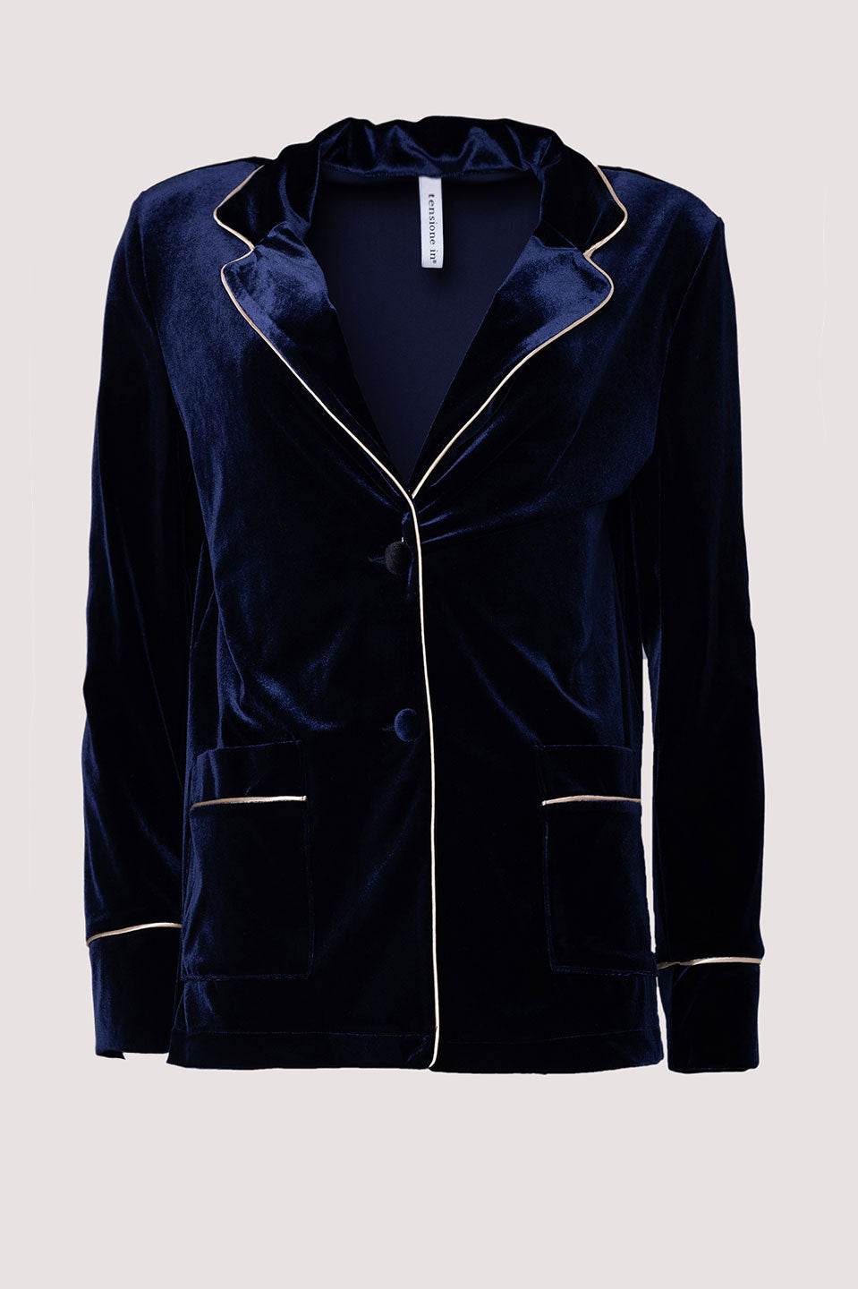 Γυναικείο σακάκι βελούδινο μπλε σκούρο Tensione In