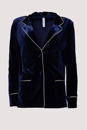 Γυναικείο σακάκι βελούδινο μπλε σκούρο Tensione In