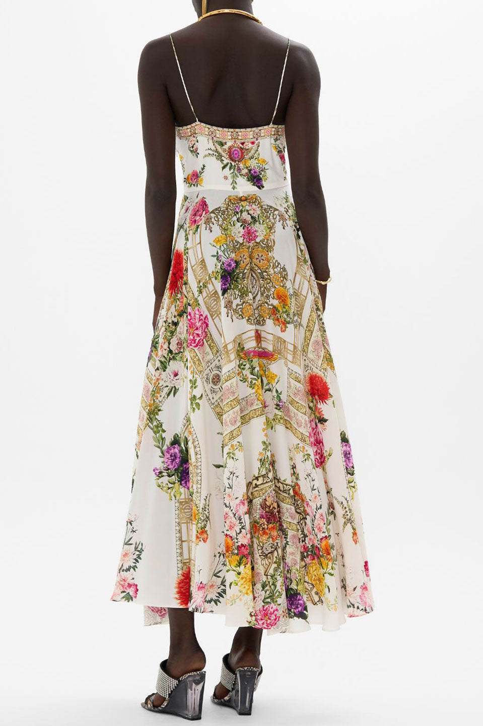 Γυναικείο Midi φόρεμα με δέσιμο εμριμέ 00034436-EGYPROSE Camilla