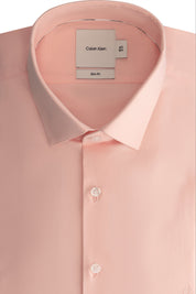 Ανδρικό Πουκάμισο ποπλίνα slim fit ροδακινί Calvin Klein K10K108229TEK