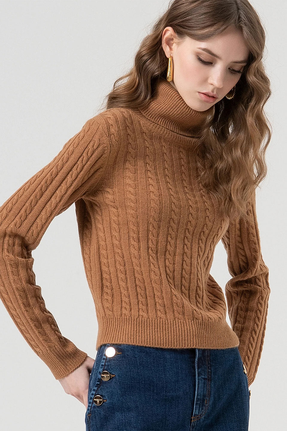 Γυναικεία μπλούζα πλεκτή ζιβάγκο σοκολά Fracomina