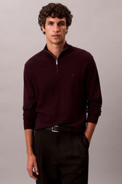 Ανδρική μπλούζα πλεκτή με φερμουάρ 100% merino wool Calvin Klein - LV04LD318GGR9
