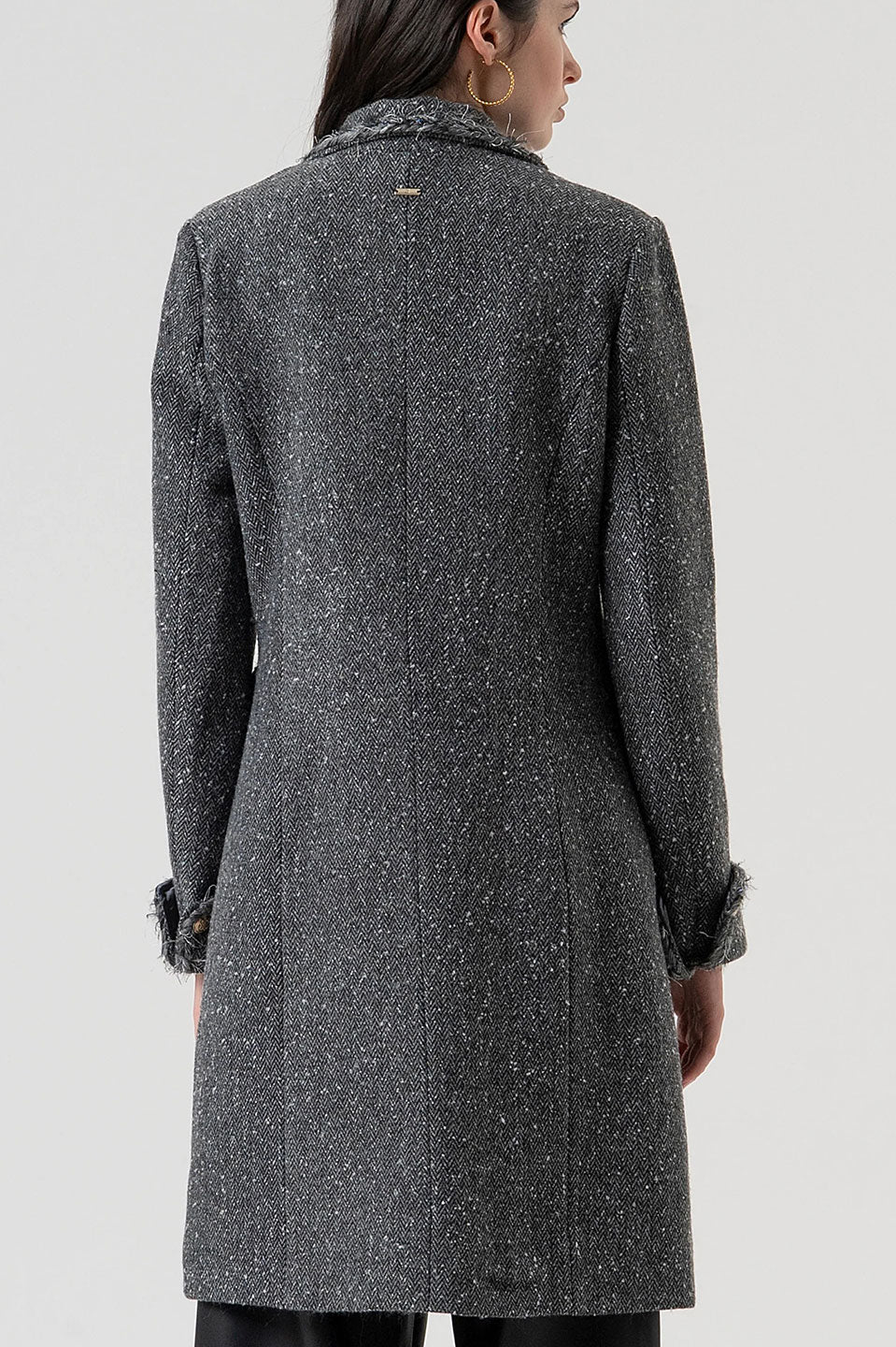 Γυναικείο παλτό με διπλά κουμπιά γκρι Fracomina