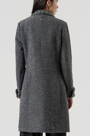 Γυναικείο παλτό με διπλά κουμπιά γκρι Fracomina
