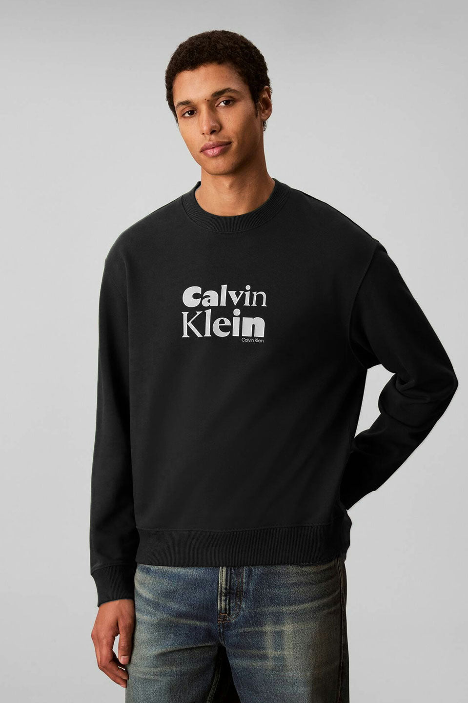 Ανδρική μπλούζα φούτερ μαύρη LV04LD242GUB1 Calvin Klein