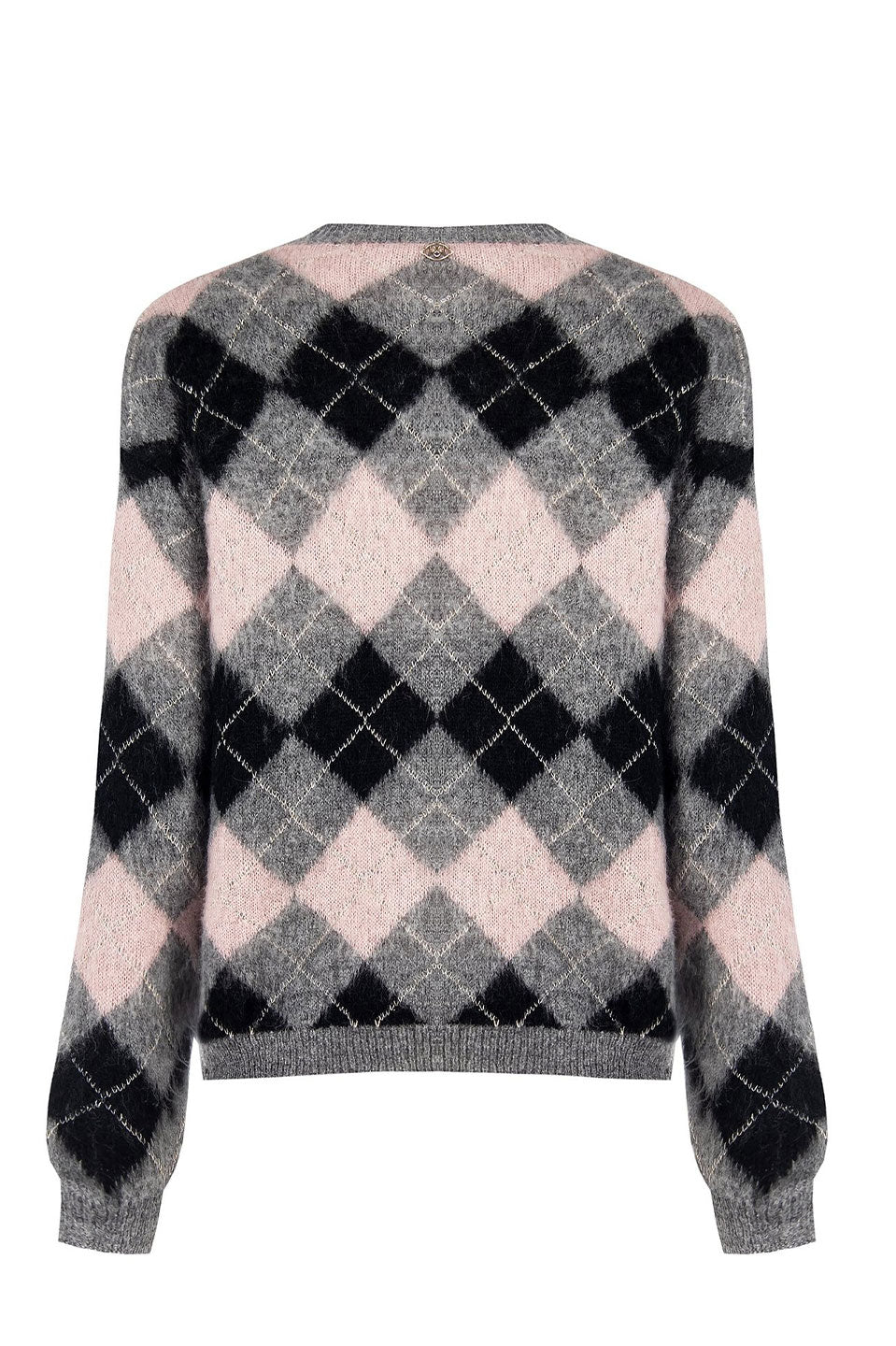 Γυναικεία μπλούζα πλεκτή ροζ-γκρι Rinascimento