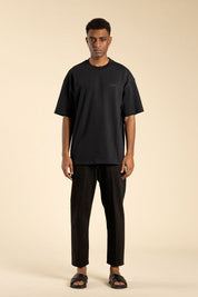 Ανδρική Κοντομάνικη μπλούζα σε φαρδιά γραμμή μαύρη I'M BRIAN