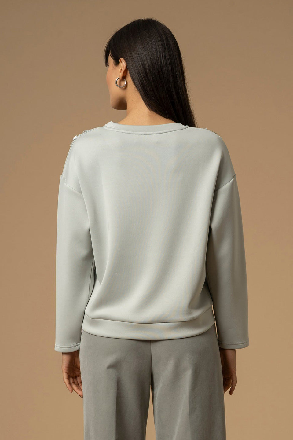 Γυναικεία μπλούζα φούτερ με πέτρες γκρι Kocca