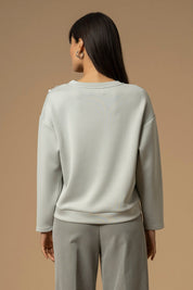 Γυναικεία μπλούζα φούτερ με πέτρες γκρι Kocca