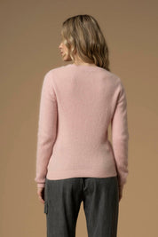 Γυναικεία μπλούζα πλεκτή με πέτρες ροζ Kocca