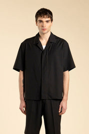 Ανδρικό Κονομάνικο πουκάμισο φαρδύ μαύρο I'M BRIAN