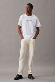 Ανδρική Κοντομάνικη λευκή μπλούζα Calvin Klein K10K111346YAF