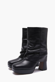 Γυναικεία παπούτσια μποτάκια με τακούνι μαύρα Emanuelle Vee