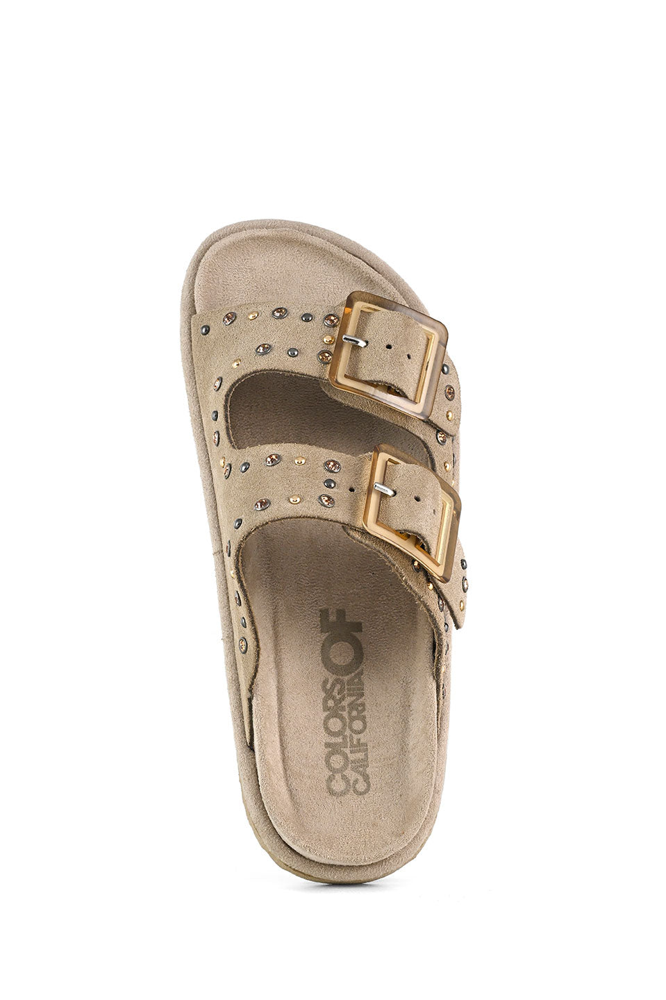 Γυναικεία πέδιλα με διπλά λουράκια και τρουκς mud Colors of California