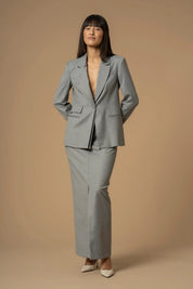 Γυναικείο σακάκι με διπλές λεπτομέρειες γκρι Kocca