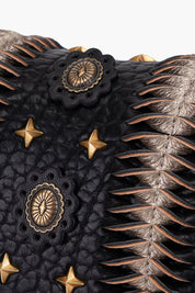 Γυναικεία τσάντα ώμου-χιαστί με τρουκς μαύρη La Carrie