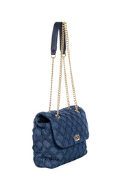 Γυναικεία Τσάντα με υφή denim μπλε Rinascimento