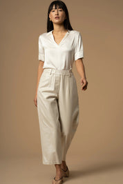 Γυναικείο παντελόνι loose fit ιβουάρ Kocca