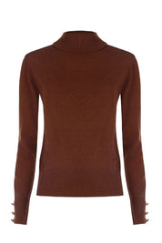 Γυναικεία μπλούζα πλεκτή ζιβάγκο σοκολά Rinascimento