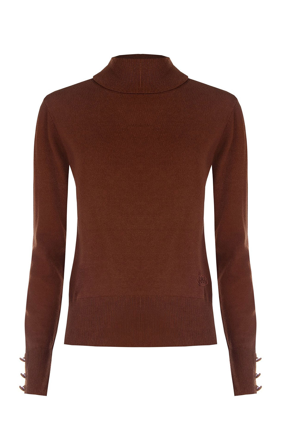 Γυναικεία μπλούζα πλεκτή ζιβάγκο σοκολά Rinascimento