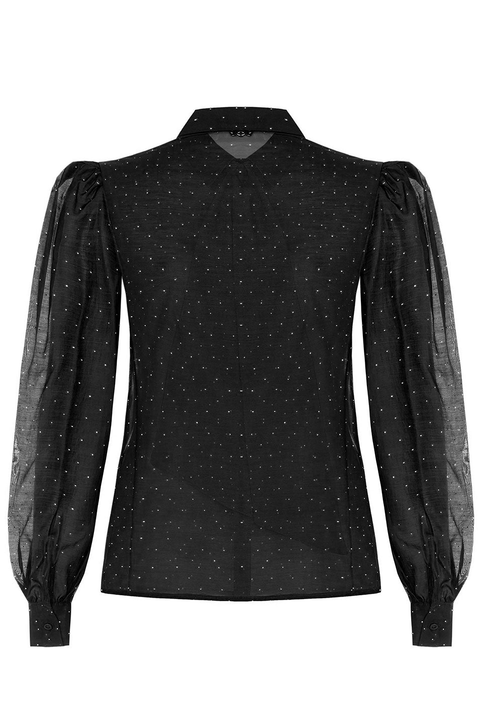 Γυναικεία μπλούζα ημιδιάφανη με φιόγκο μαύρη Rinascimento