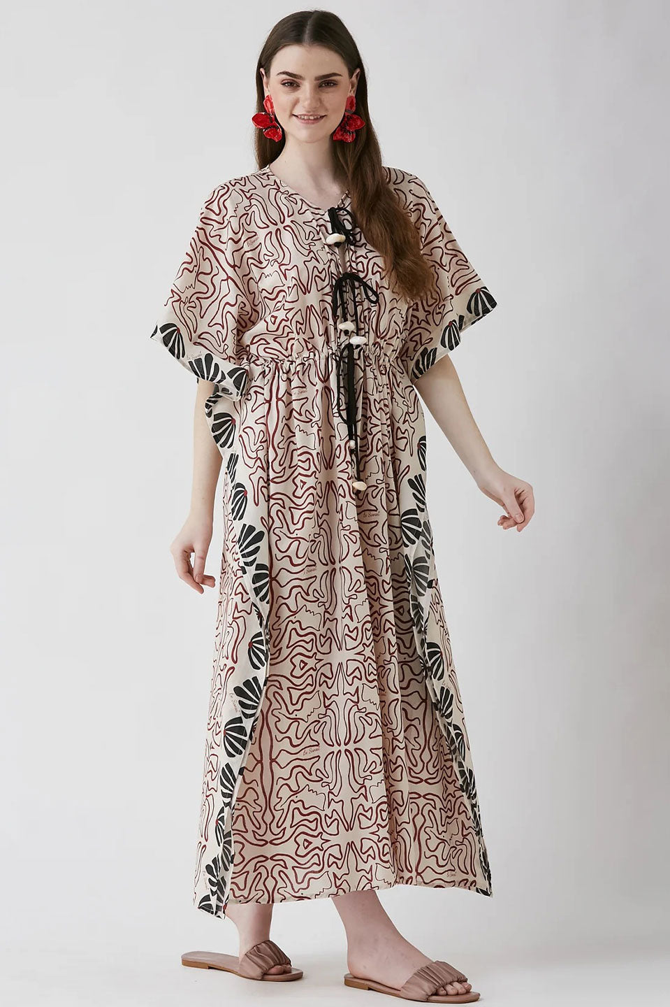 Γυναικείο φόρεμα καφτάνι με print Be Sunset