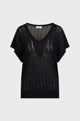 Γυναικείο Πλεκτό T-shirt μαύρο Sandro Ferrone Lola