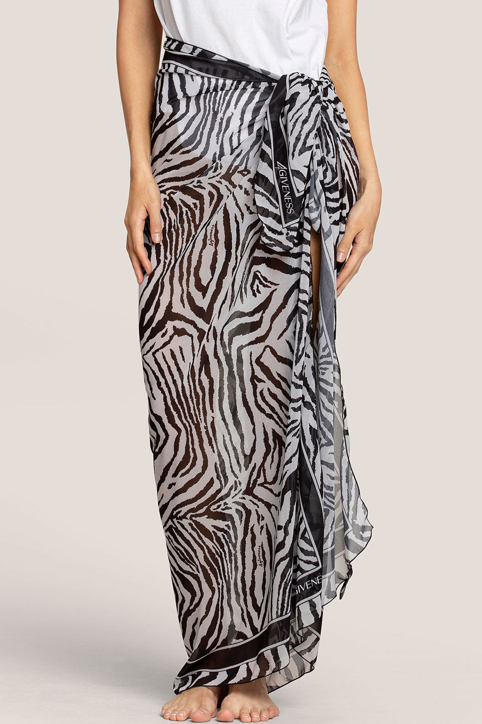 Γυναικείο Παρεό με pattern ζέβρα 4Giveness