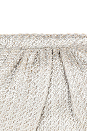 Γυναικείο Τσαντάκι clutch με πλέξη ασημένιο Rinascimento