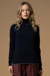 Γυναικεία μπλούζα πλεκτή ζιβάγκο μπλε Kocca