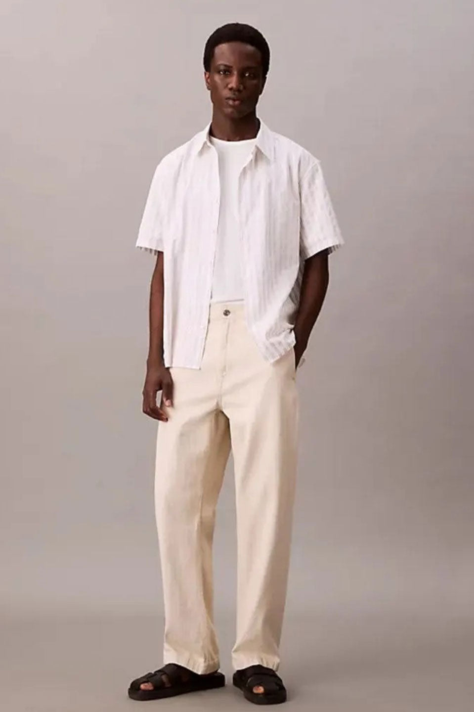 Ανδρική μπλούζα κοντομάνικη λευκή LV04LB275GYAF Calvin Klein