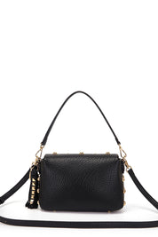 Γυναικεία τσάντα ώμου-χιαστί με τρουκς μαύρη La Carrie