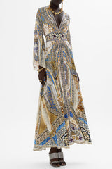 Γυναικείο Maxi kimono dress εμριμέ 00034430-MMYMOSAC Camilla