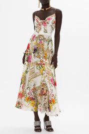 Γυναικείο Midi φόρεμα με δέσιμο εμριμέ 00034436-EGYPROSE Camilla