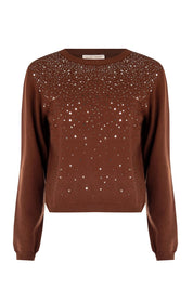 Γυναικεία μπλούζα πλεκτή σοκολά Rinascimento