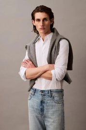 Ανδρικό πουκάμισο slim fit λευκό LV04LB145GYAA Calvin Klein