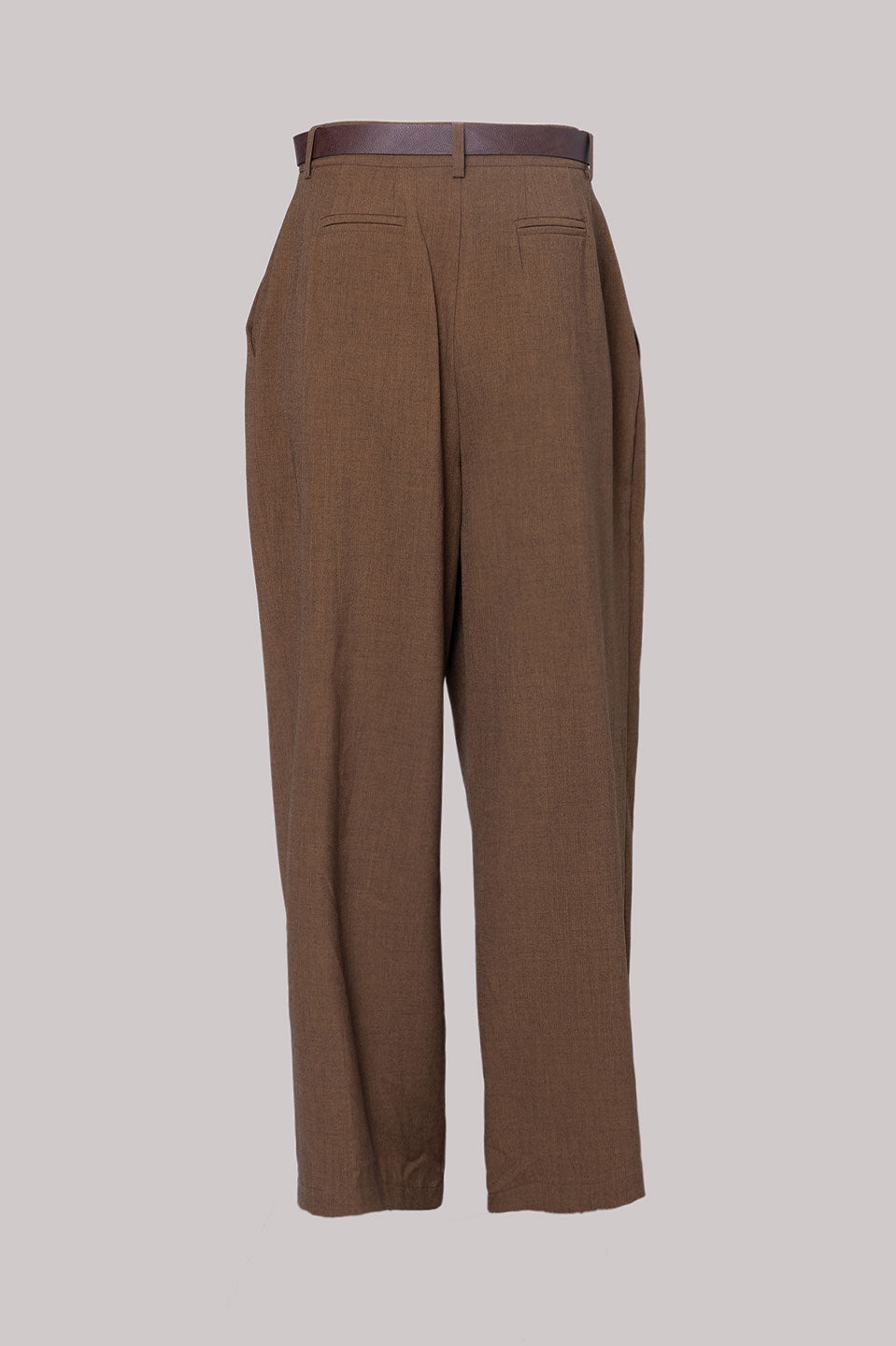 Γυναικείο παντελόνι με ζώνη καφέ Tensione In