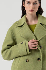 Γυναικείο πανωφόρι σε φαρδιά γραμμή πράσινο Fracomina