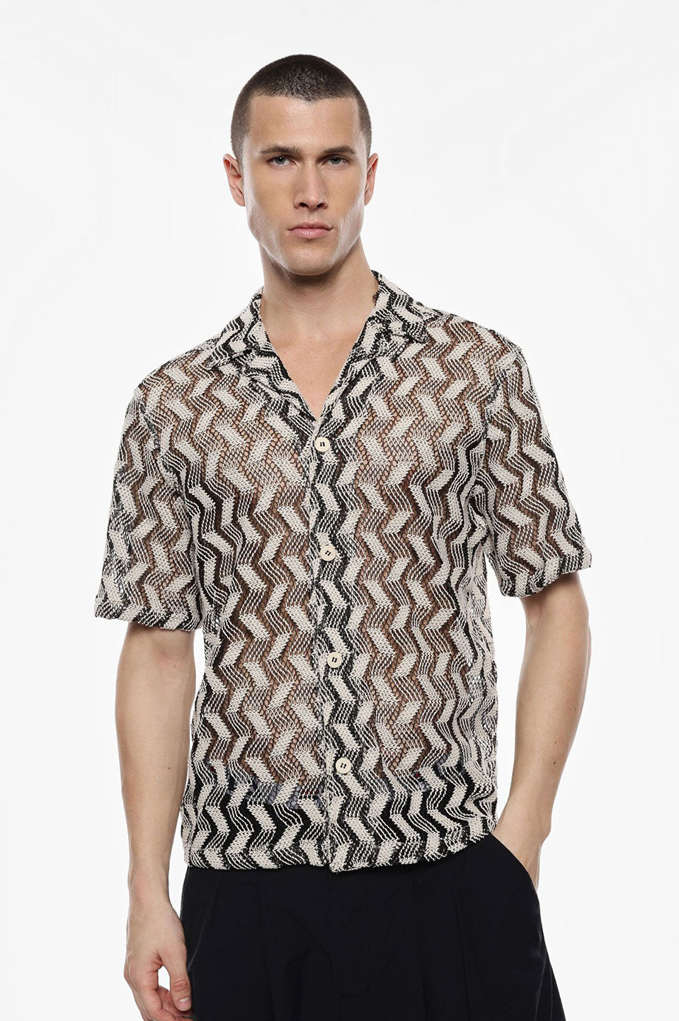 Ανδρικό πουκάμισο κοντομάνικο πλεκτό IMPERIAL MAN
