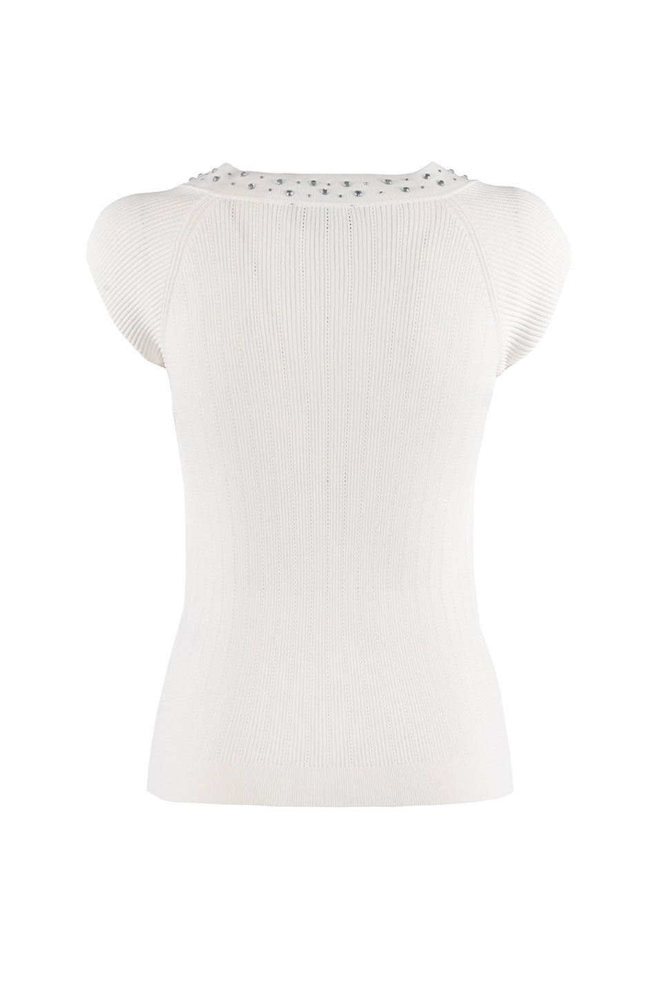 Γυναικείο Κοντομάνικο τοπ με πέτρες εκρού Nenette