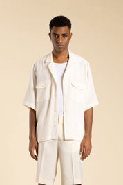 Ανδρικό Κοντομάνικο πουκάμισο φαρδύ μπεζ I'M BRIAN