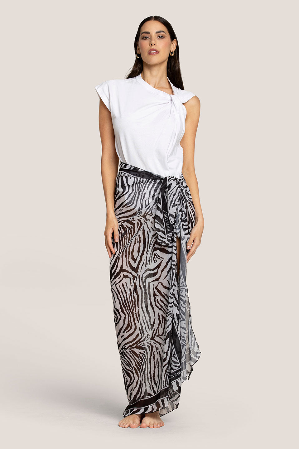 Γυναικείο Παρεό με pattern ζέβρα 4Giveness