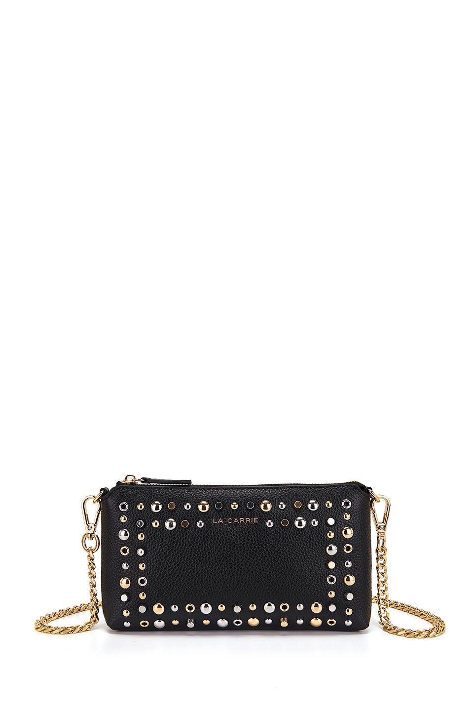 Γυναικείο τσαντάκι χιαστί με τρουκς μαύρο La Carrie