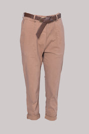 Γυναικείο παντελόνι με ζώνη σομόν Motel