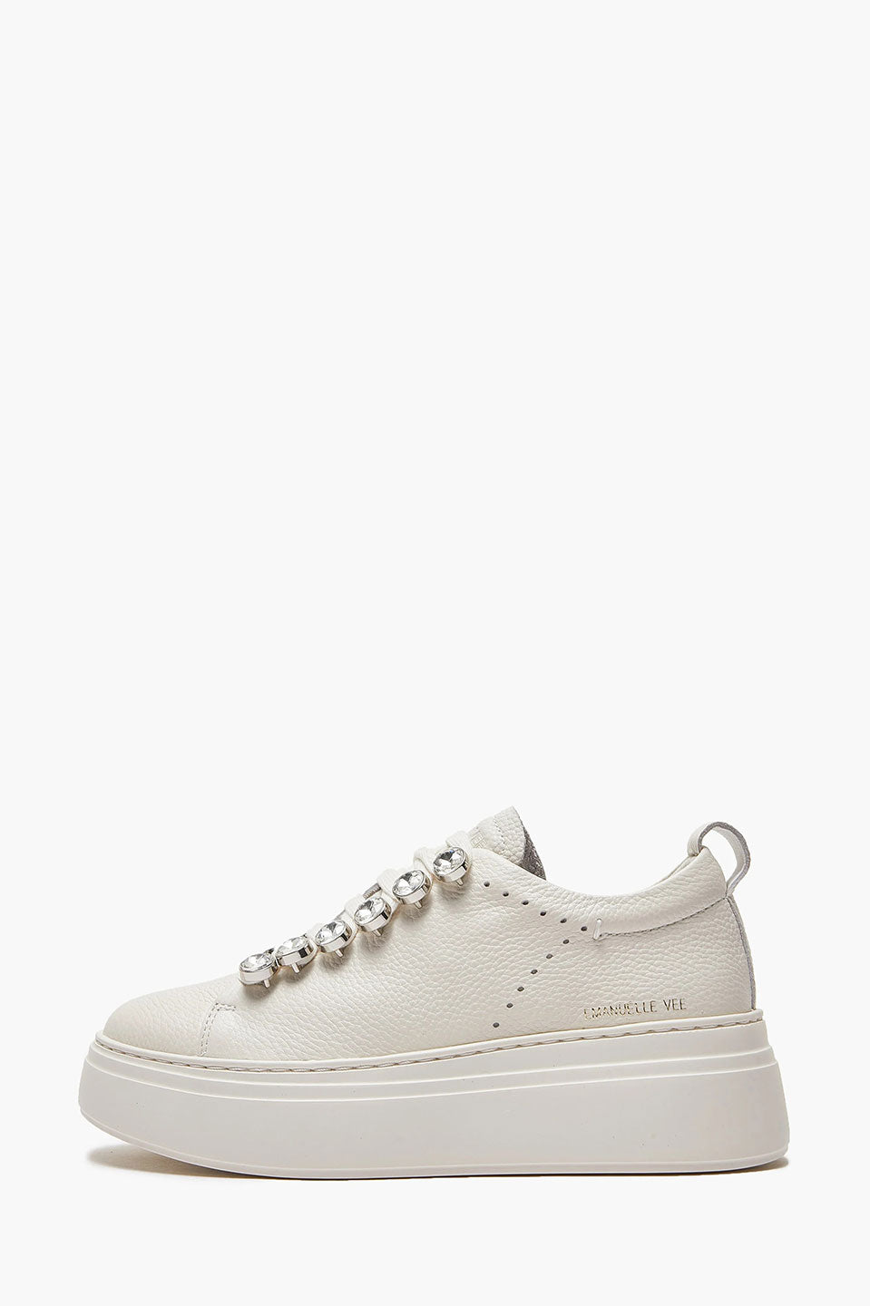 Γυναικεία Παπούτσια sneakers με στρας ιβουάρ Emanuelle Vee