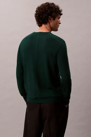 Ανδρική μπλούζα πλεκτή 100% merino wool πράσινη Calvin Klein - LV04LB305G0PI