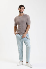 Ανδρική Κοντομάνικη μπλούζα πλεκτή μπεζ Gianni Lupo