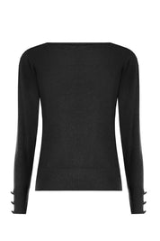 Γυναικεία μπλούζα πλεκτή μαύρη Rinascimento