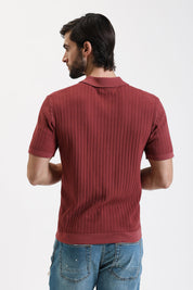 Ανδρική Κοντομάνικη μπλούζα πλεκτή μπορντό Gianni Lupo